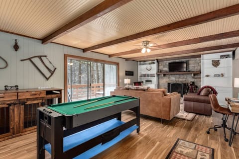 Rustic charm with modern features invites you to stay in and relax.