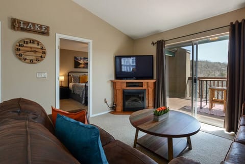 A bright, open living space with easy access to the deck.