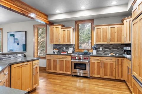 Kitchen stocked with essentials.