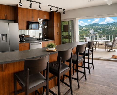 Fully equipped kitchen with everything you need to cook and dine in.  