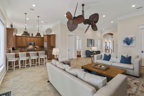 First floor living area and kitchen