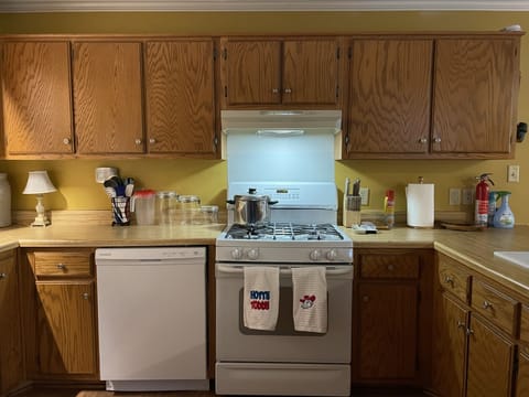 Kitchen opens to living room