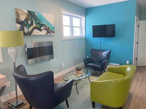 Living room with fireplace