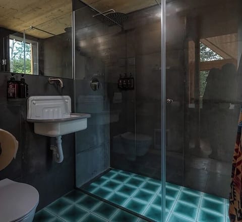 Lushna Suite | Bathroom | Shower, rainfall showerhead, eco-friendly toiletries, hair dryer