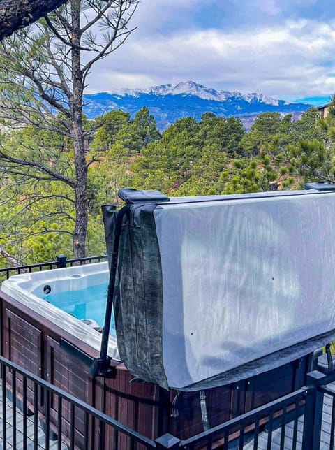 Pikes Peak view from the hot tub
