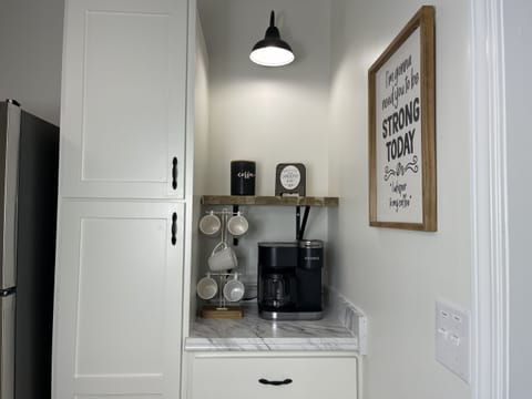 Enjoy a cup of coffee from your very own coffee bar!