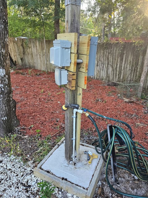 Water, power for camper