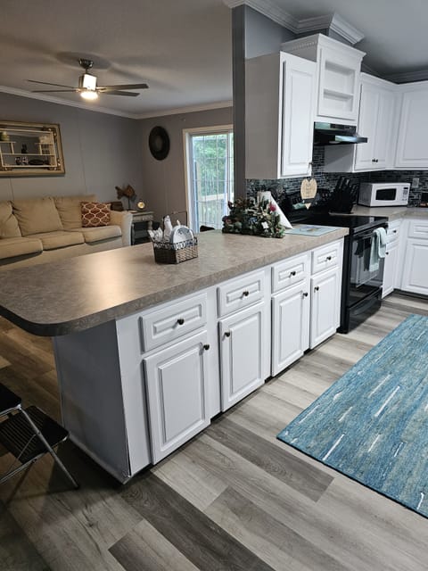 Kitchen view into left living room