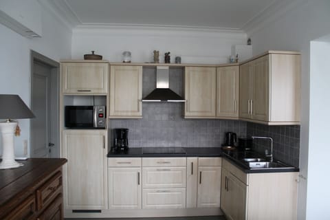 Family Apartment, 2 Bedrooms, Non Smoking, Corner | Private kitchen | Fridge, microwave, coffee/tea maker, electric kettle