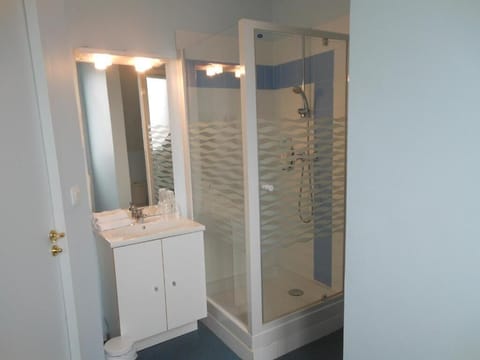 Hair dryer, towels, shampoo