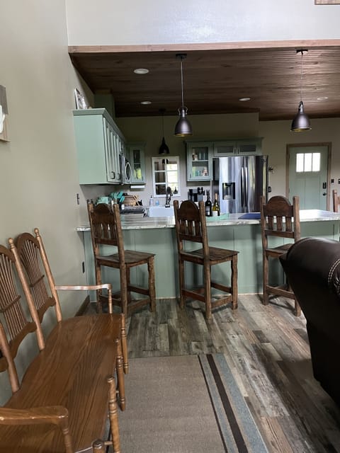 Lots of seating in the living area, at the bar or anywhere