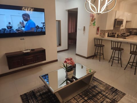 Living room and part of kitchen