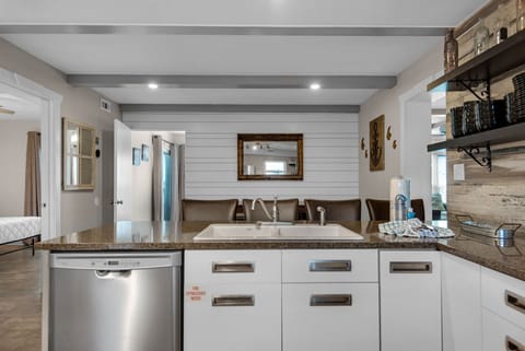 Kitchen with stainless steel appliances
