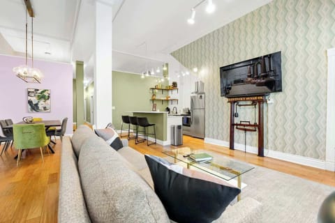 A modern space that invites relaxation, setting the stage for your vacation. Our apartment competes with the finest Louisville hotels, offering a comfortable and stylish environment for bonding.