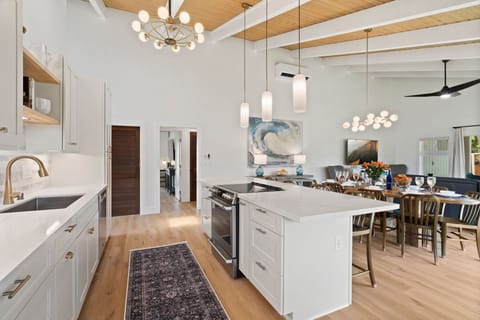 New kitchen, island, dining and family room.