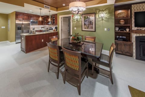 Enjoy a meal at the dining table.