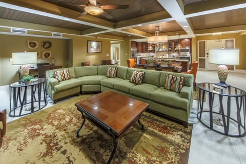 Catch up with friends and family in the comfortable living area.
