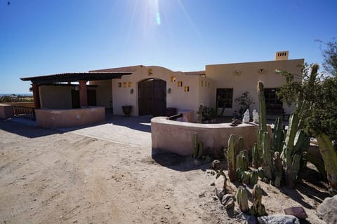 Take in the full compound view from the veranda at this El Dorado Ranch Chaparral vacation rental in San Felipe BC MX — peaceful desert scenery.