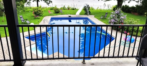 Amazing view of pool and lake even from the master bedroom private balcony.