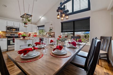 Eat-in kitchen with seating for 10.