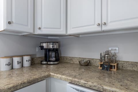 Enjoy some fresh brewed coffee or tea in the mornings & some cocktails at night.