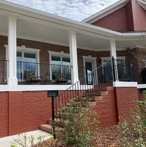 Stairs leading to the rear deck. There is a separate entrance to the Green Room