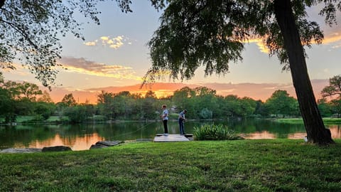 Sunset fishing on the private dock