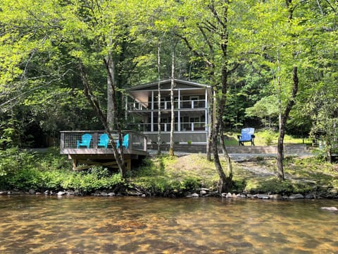 The house from the river, Right on the water.