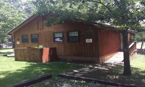 View of cabin from street