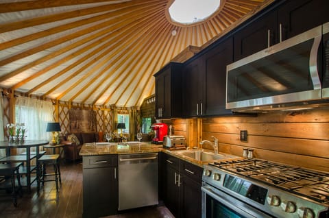 Luxury Yurt Fully Equipped Kitchen