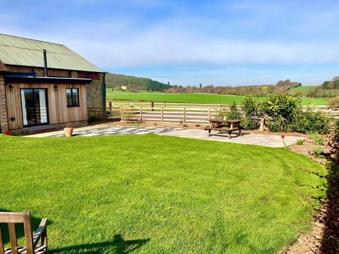 Stunning views from the back of Evenwood Byre, Shropshire
