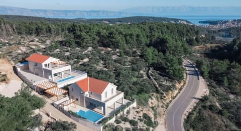 Villas Anouk and Belpur | View from above, Jelsa in the background