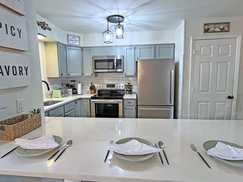 Breakfast bar looking into the kitchen