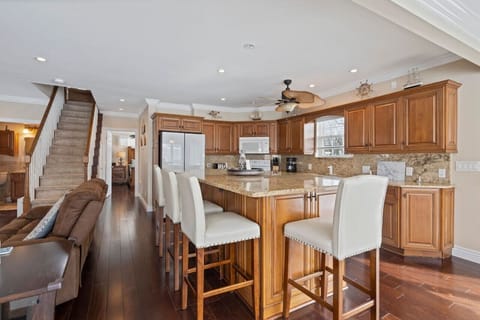 Kitchen island and seating area