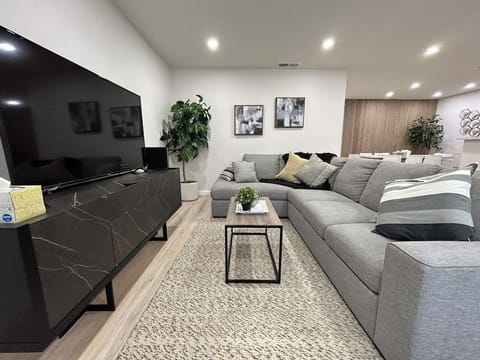 Comfort yourself with these soft and professionally cleaned sofas and Flat screen TV.