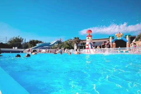 Splashes and smiles in a lively pool