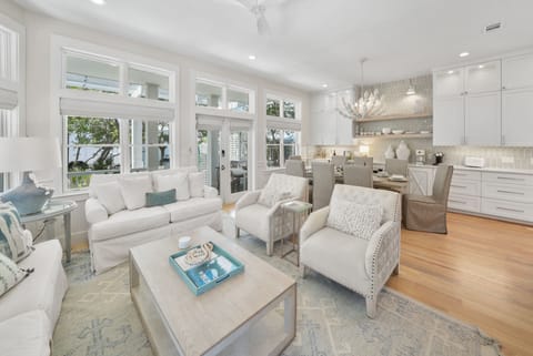 Stella by the Sea | Open Dining and Living Area | Just Inside from the Back Porch