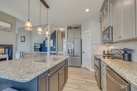 Wander upstairs to the Living Area - Island has a Hibachi!