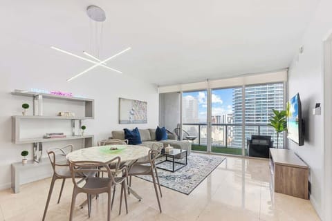 Bright, sunlit living area with modern furnishings.