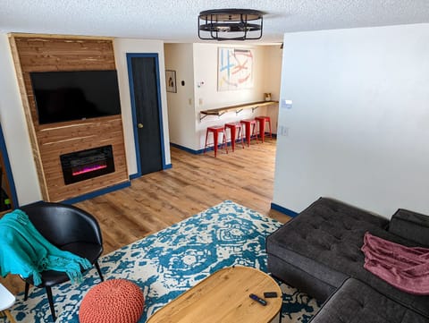 We designed this 4 bedroom 2 bath home to be bright, modern, and poppy.