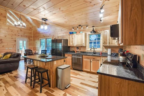 Fully stocked, modern kitchen