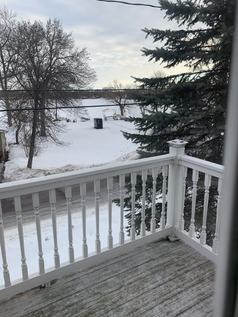 Snowbound Lake Tetonka from north deck. 