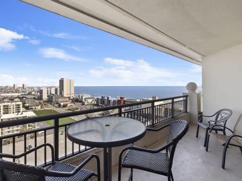 Enjoy breathtaking ocean views from your private balcony with comfortable seating for morning coffee or evening relaxation.