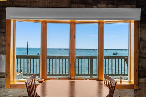 Eat in front of the bay views on this drop leaf table which sits four people.