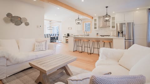 Deluxe Chalet | Living area | 55-inch flat-screen TV with digital channels, TV, video-game console