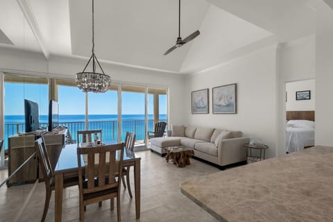 Dining area and living room