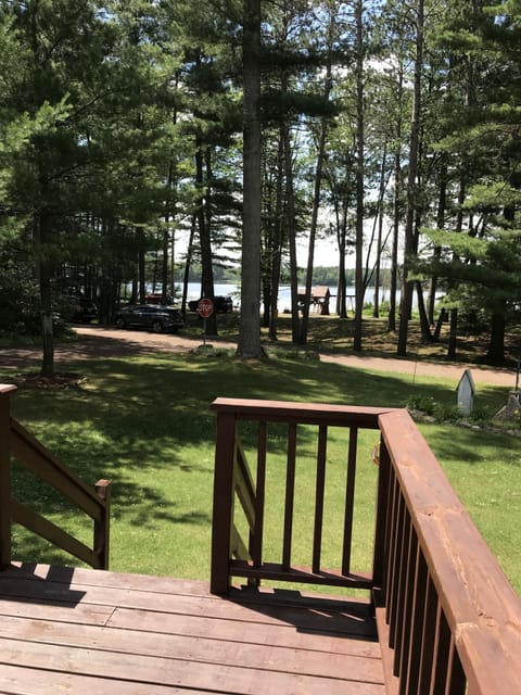 Lake views as you sip coffee and listen to the loons from the deck.