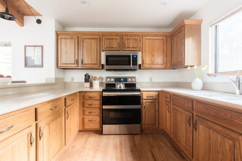 Cook up a storm in the spacious kitchen.