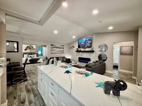 Open concept kitchen to living room