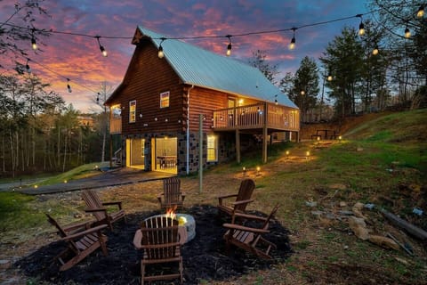 Imagine your fun family cabin get away. Warm up by the campfire and toast some marshmallows!